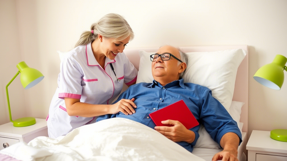 A caring professional providing essential Private Care and Personal Care Services to a senior, ensuring comfort, dignity, and well-being in a home setting.
