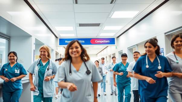 A caring DeKalb Health Care nurse gently assists a senior patient during an in-home wellness check, reflecting personalized and compassionate care in Georgia.